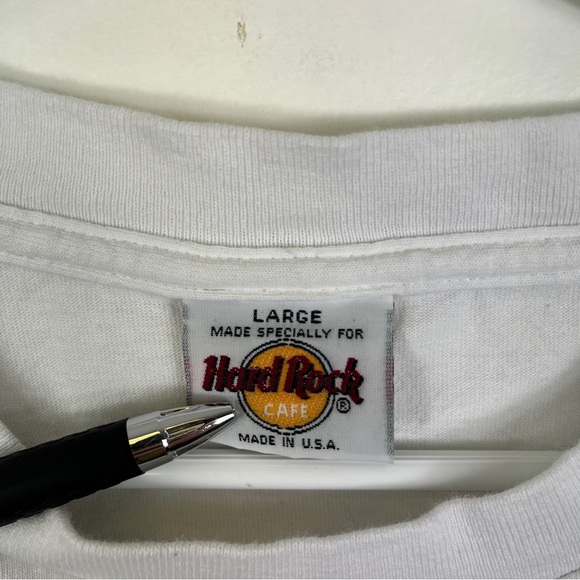 Vintage Hard Rock Cafe London 25 Years Anniversary T-Shirt Lrg White Made USA - Picture 7 of 12